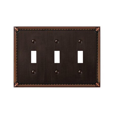 Livewire 74TTTDB Imperial Bead 3 Toggle Wall Plate Aged Bronze LI2738757